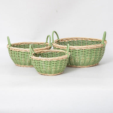Braided Storage Basket with Decorative Cotton Handles | High & Bury