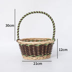 Braided Storage Basket with Decorative Cotton Handles | High & Bury