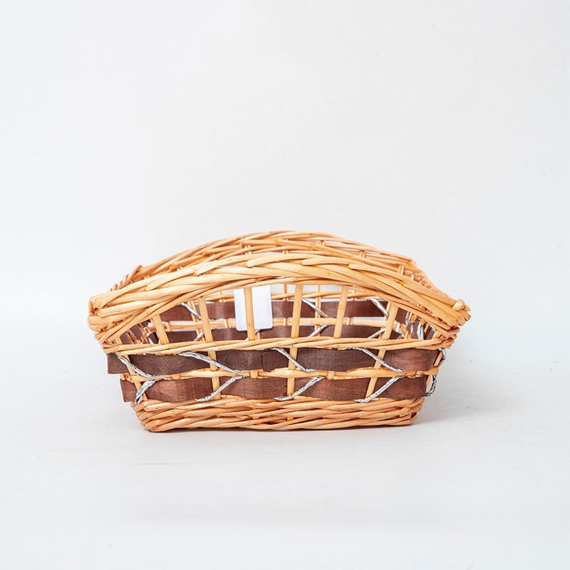 Braided Storage Basket with Elegant Fabric Insert | High & Bury