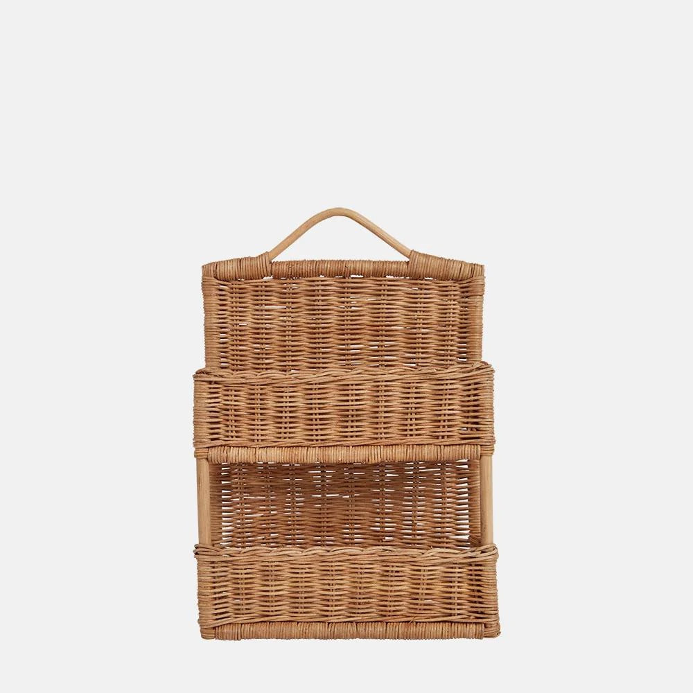Braided Storage Basket with Handle Handwoven | High & Bury