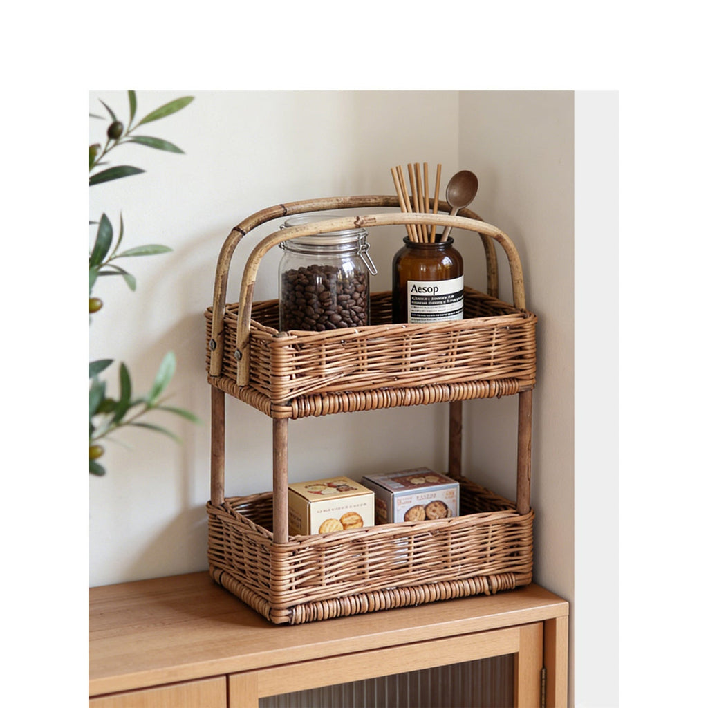 Braided Storage Basket with Handle | High & Bury