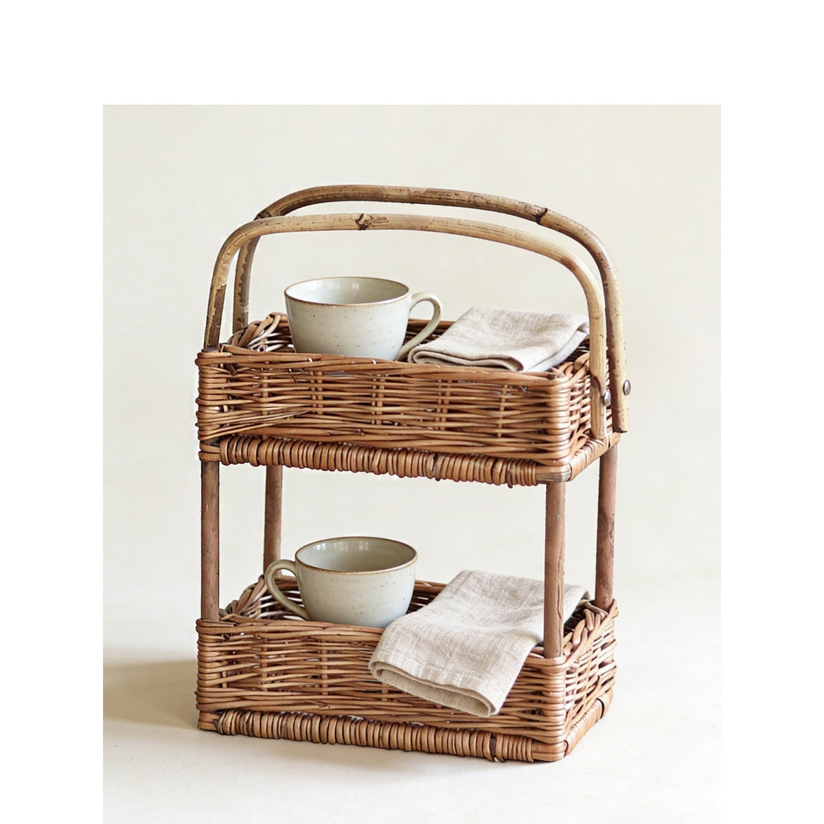 Braided Storage Basket with Handle | High & Bury