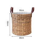 Braided Storage Basket with Leather Handles | High & Bury