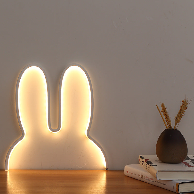 Bunny-Shaped LED Ambient Wall and Table Night Light | High & Bury