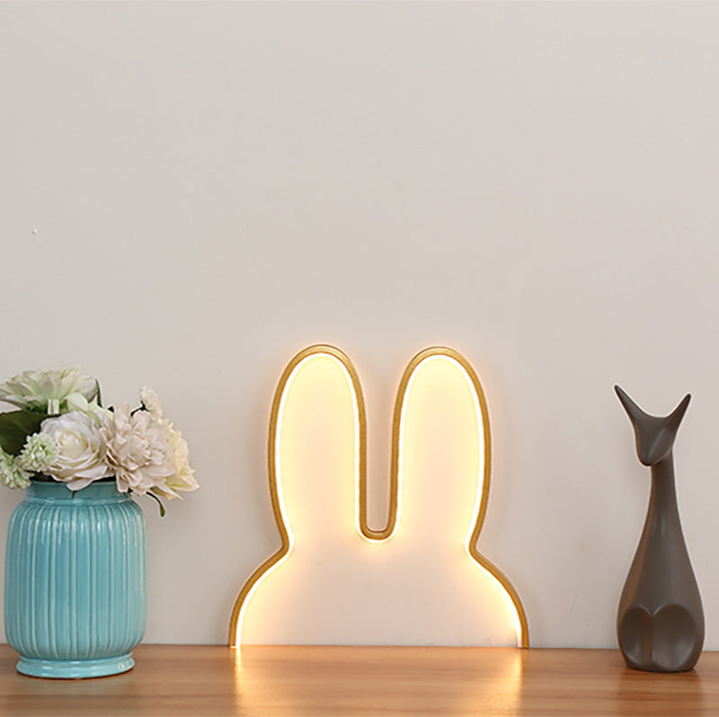 Bunny-Shaped LED Ambient Wall and Table Night Light | High & Bury
