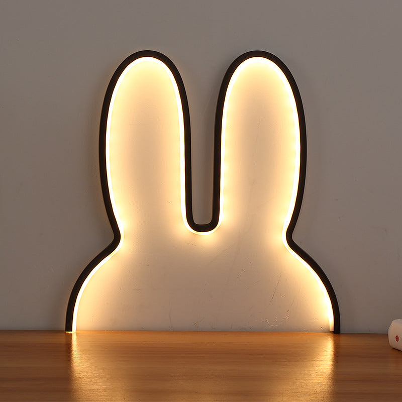 Bunny-Shaped LED Ambient Wall and Table Night Light | High & Bury