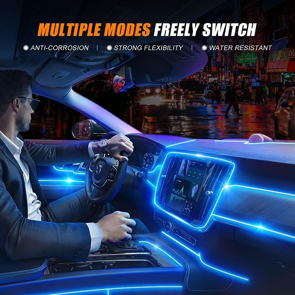 Car Interior LED Light Strips with Remote or App Control, view 2