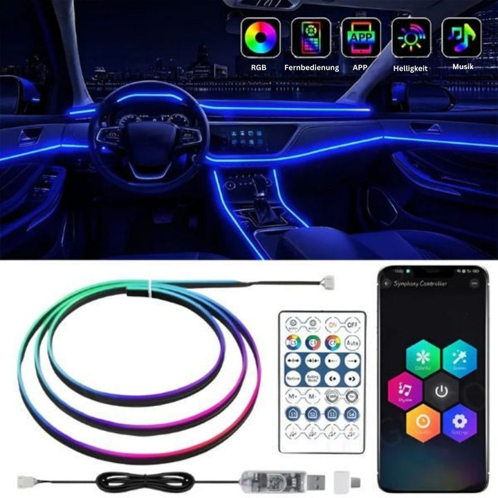 Car Interior LED Light Strips with Remote or App Control, view 8