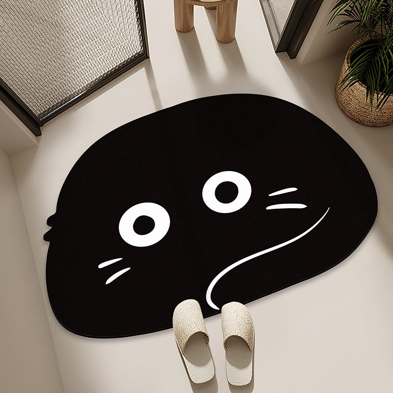 Cartoon Cat-Themed Bath Mat | High & Bury