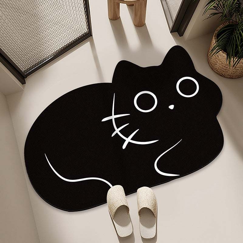 Cartoon Cat-Themed Bath Mat | High & Bury
