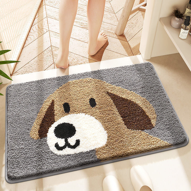 Cartoon Cat-Themed Plush Bath Mat | High & Bury