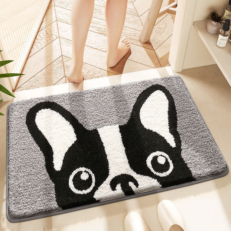 Cartoon Cat-Themed Plush Bath Mat | High & Bury