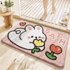 Cartoon Cat-Themed Plush Bath Mat | High & Bury
