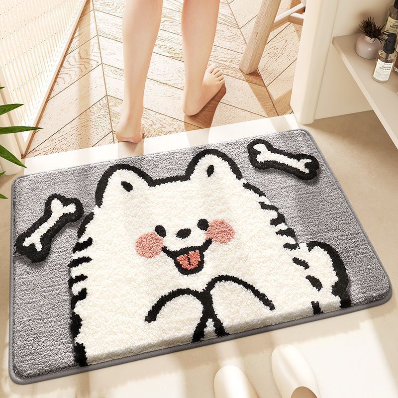 Cartoon Cat-Themed Plush Bath Mat | High & Bury
