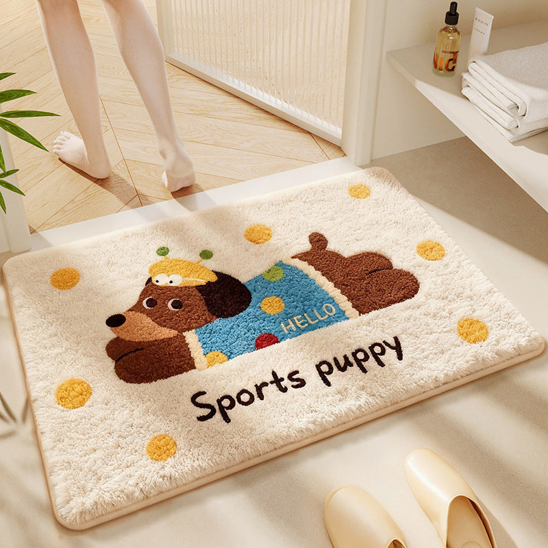 Cartoon Dog-Themed Bath Rug | High & Bury