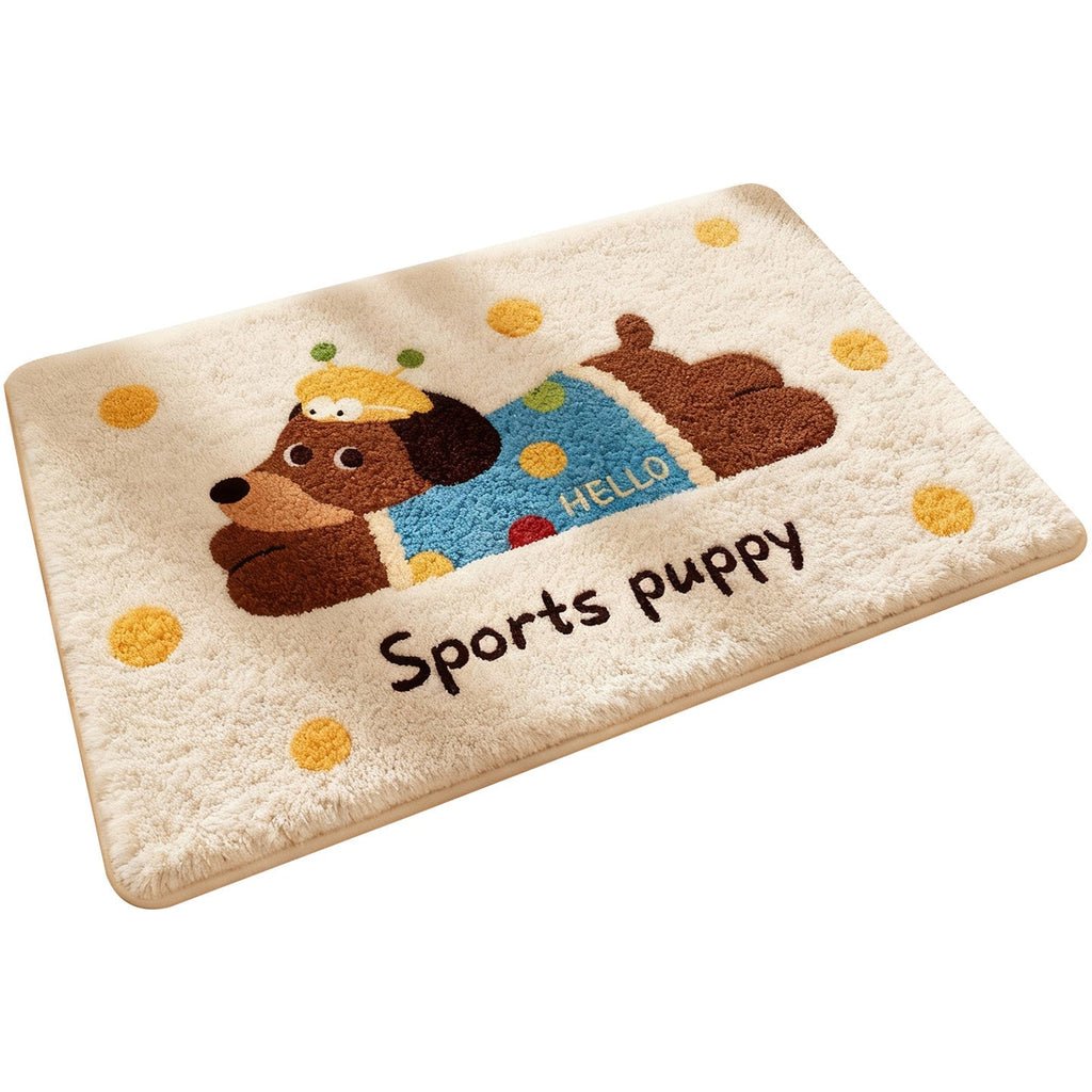 Cartoon Dog-Themed Bath Rug | High & Bury