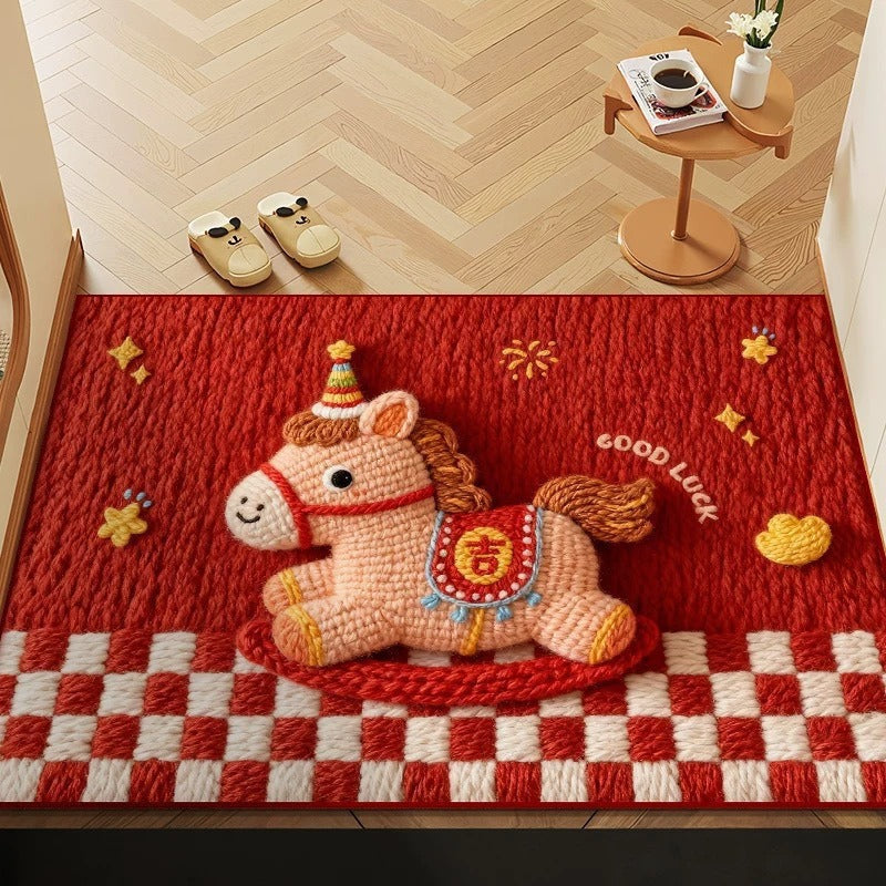 Cartoon Horse-Themed Area Mat | High & Bury