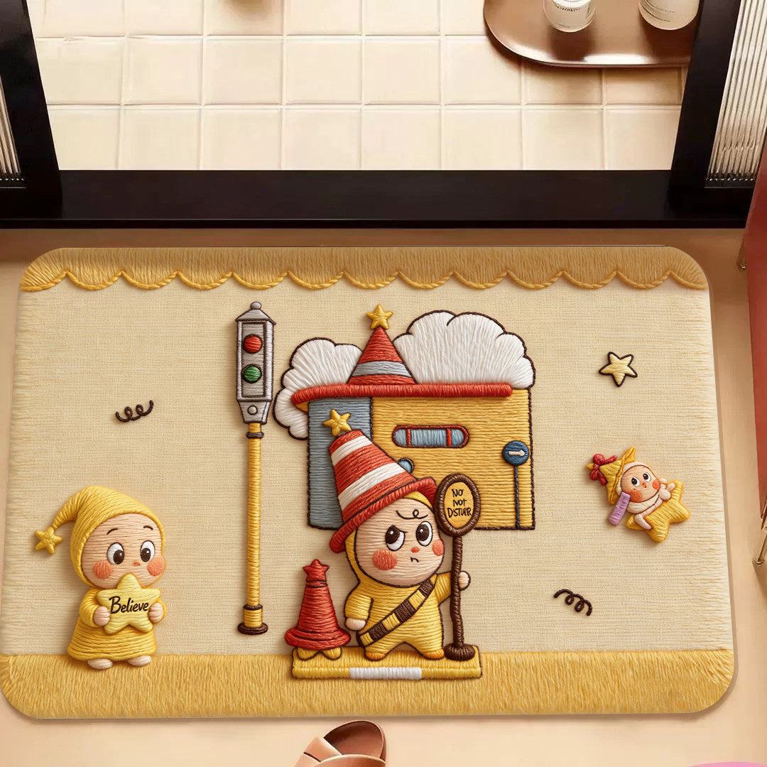 Cartoon-Themed Memory Foam Bath Mat | High & Bury