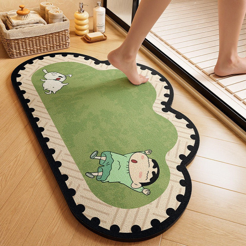 Cartoon-Themed Plush Bath Mat | High & Bury