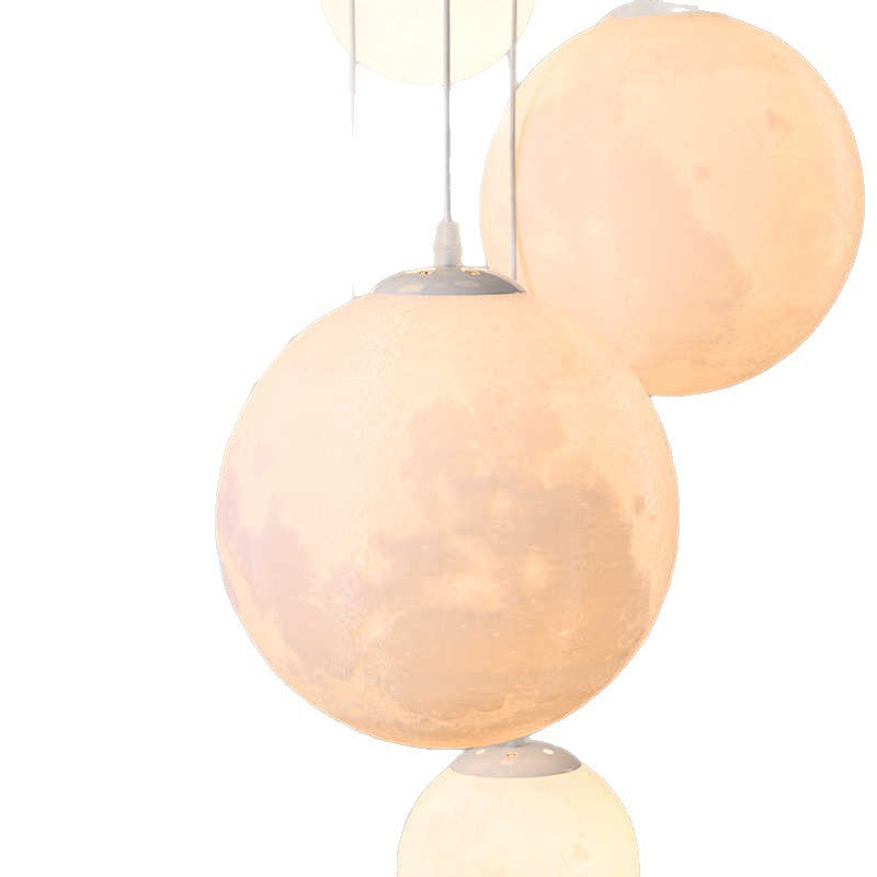 Cascading Glass Globe Pendant Lamp with Wooden Ceiling | High & Bury