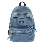 Casual Denim School Backpack with Multiple Pockets and Padded Straps