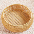 Cat Bed with Round Rattan Decoration | High & Bury