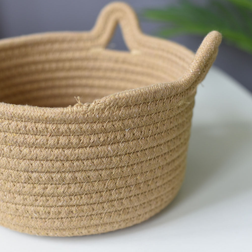 Cat-Eared Woven Storage Basket | High & Bury