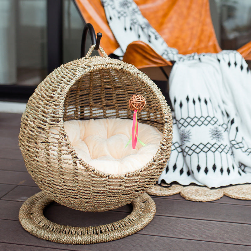 Cat Hammock Woven Natural Fiber | High & Bury