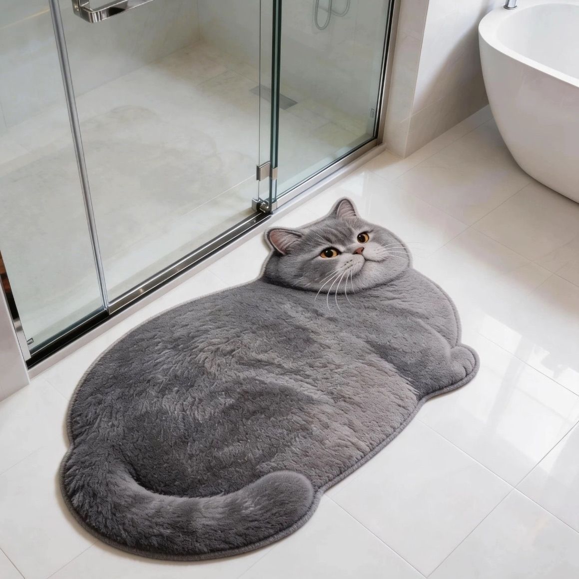 Cat-Shaped Bath Mat | High & Bury