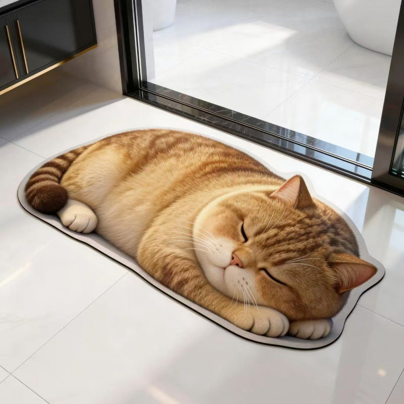 Cat-Shaped Plush Bath Mat | High & Bury
