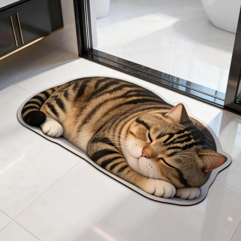 Cat-Shaped Plush Bath Mat | High & Bury