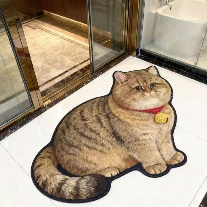 Cat-Shaped Plush Bath Mat | High & Bury