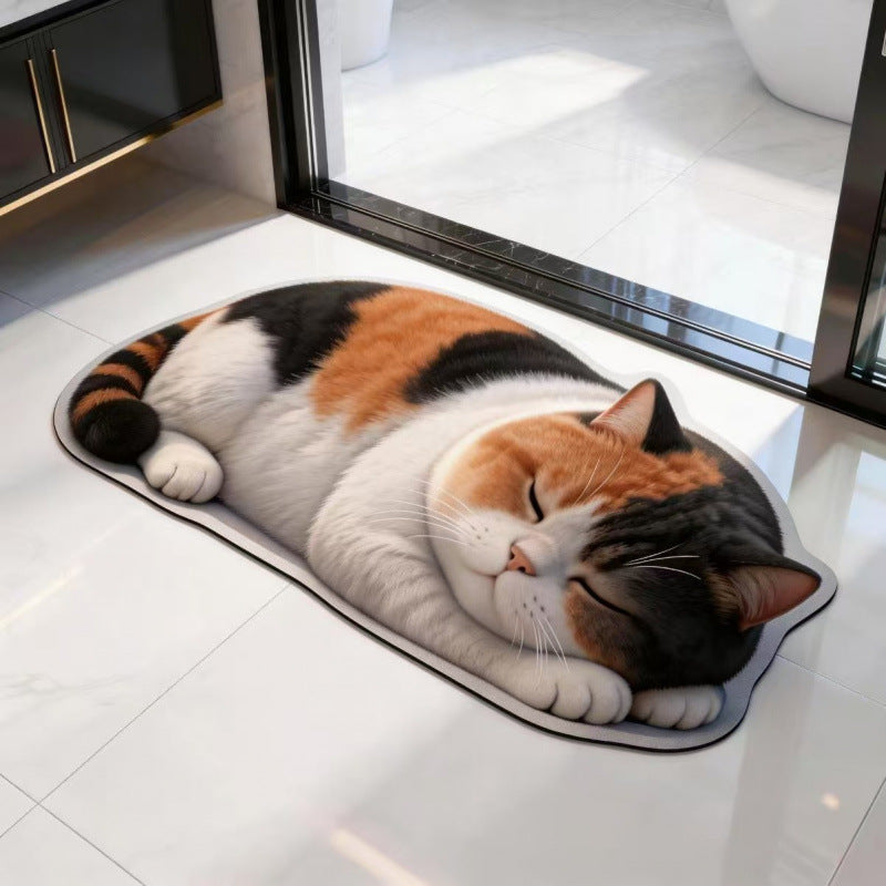 Cat-Shaped Plush Bath Mat | High & Bury