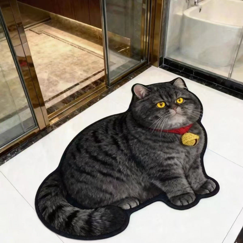Cat-Shaped Plush Bath Mat | High & Bury