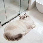 Cat-Shaped Plush Bath Mat | High & Bury