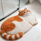 Cat-Shaped Plush Bath Mat | High & Bury