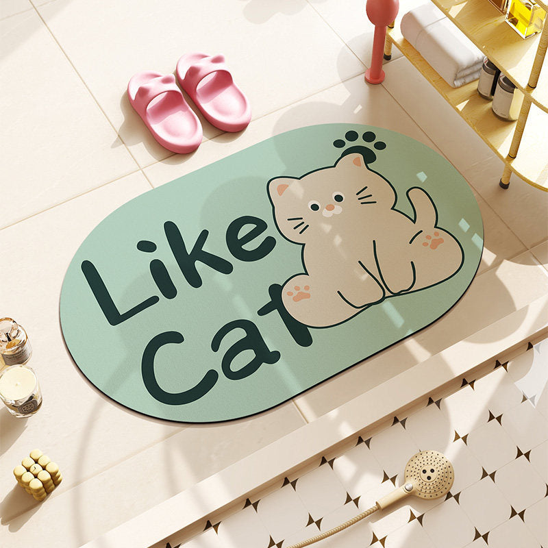 Cat-Themed Plush Bath Mat | High & Bury