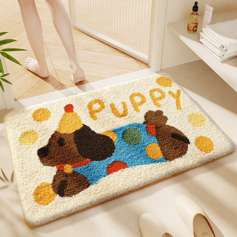 Cat-Themed Plush Bath Mat Soft Textile | High & Bury