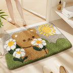 Cat-Themed Plush Bath Mat Soft Textile | High & Bury
