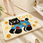 Cat-Themed Plush Bath Mat Soft Textile | High & Bury