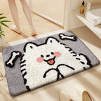 Cat-Themed Plush Bath Mat Soft Textile | High & Bury