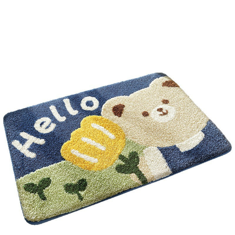 Cat-Themed Plush Bath Mat Soft Textile | High & Bury