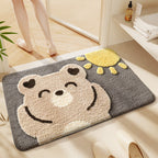 Cat-Themed Plush Bath Mat Soft Textile | High & Bury