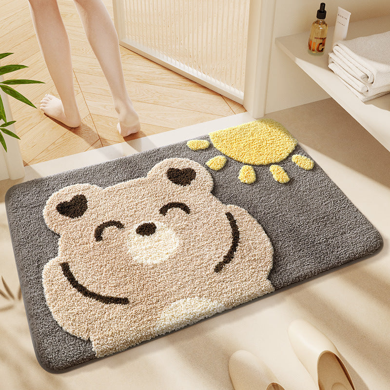 Cat-Themed Plush Bath Mat Soft Textile | High & Bury