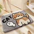 Cat-Themed Plush Bath Mat Soft Textile | High & Bury