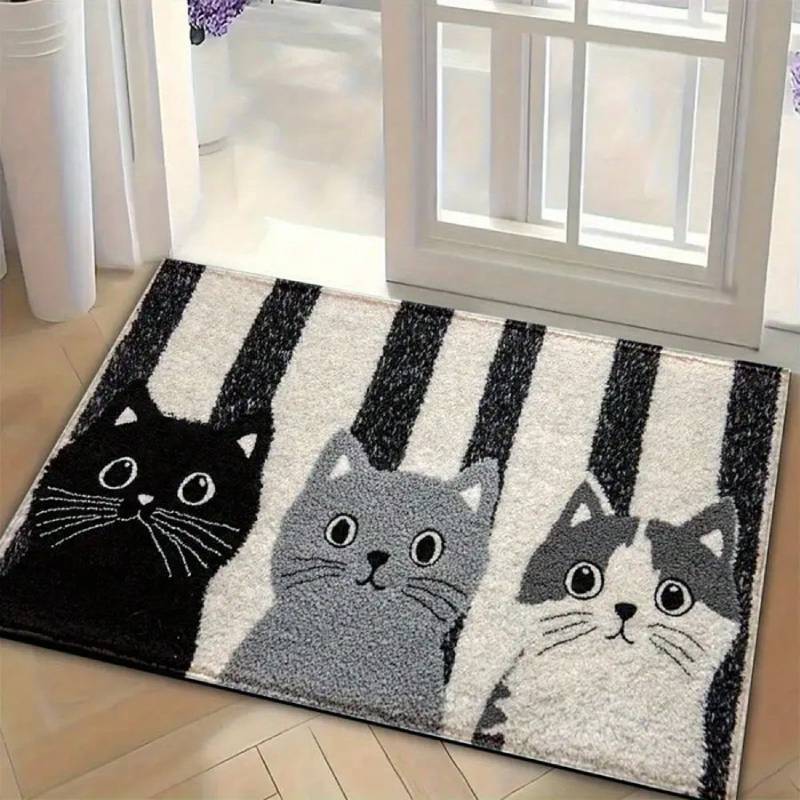 Cat-Themed Plush Floor Mat | High & Bury