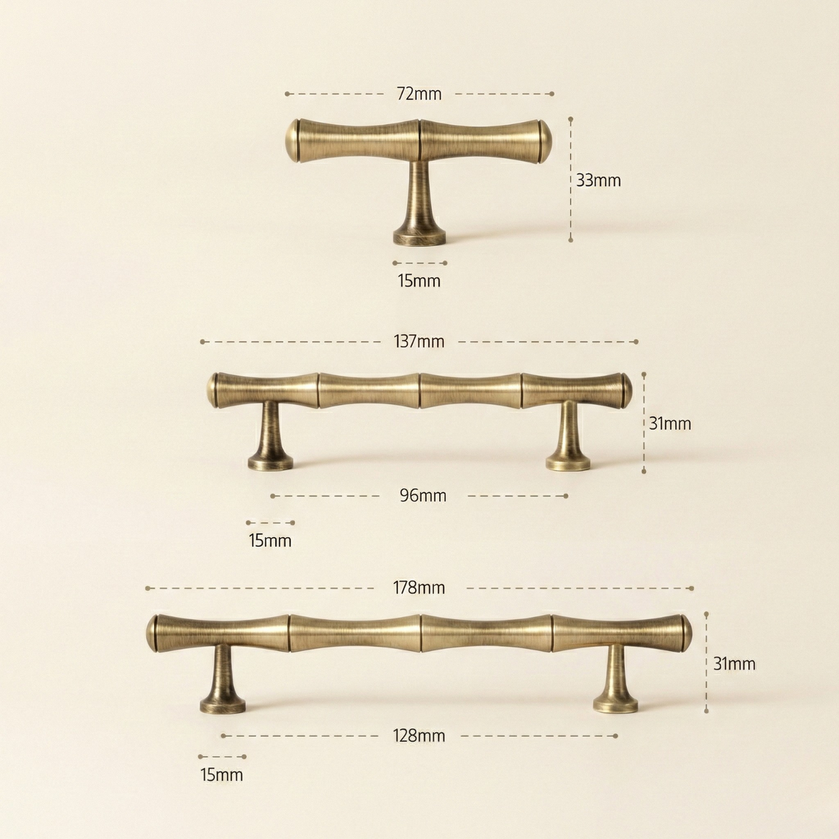 Cedarbrook Solid Brass Cabinet Handle