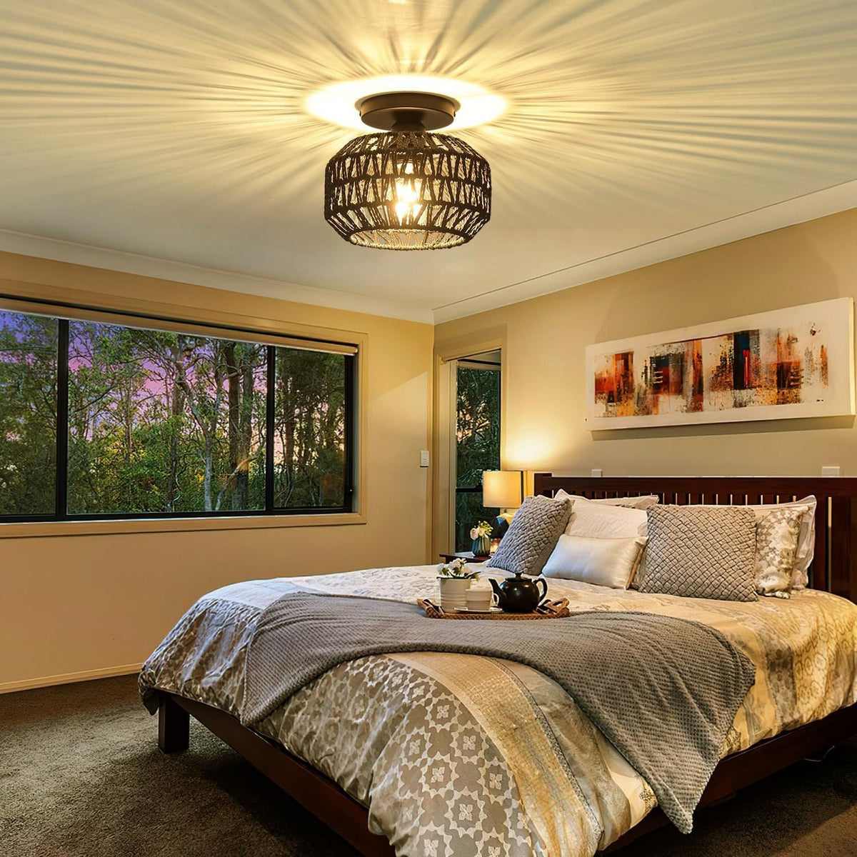 Ceiling Light Soft Textile Metal | High & Bury