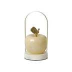 Ceramic Apple-Shaped Ambient Table Lamp with Brass Handle | High & Bury