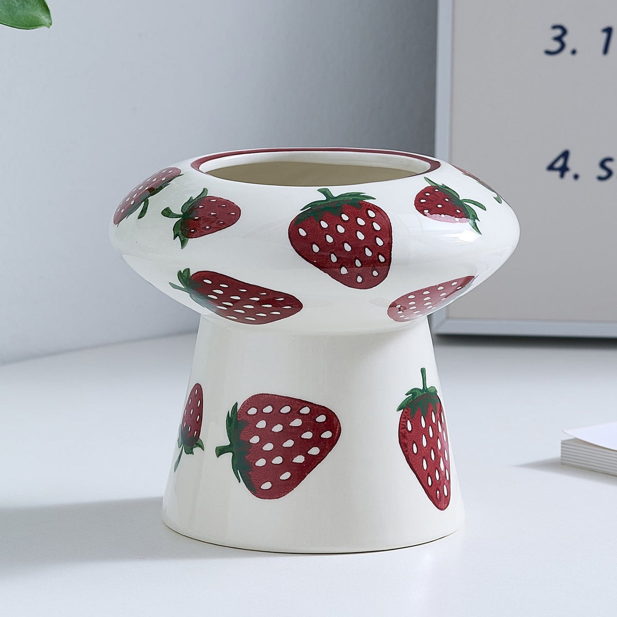 Ceramic Vase with Strawberry Pattern | High & Bury